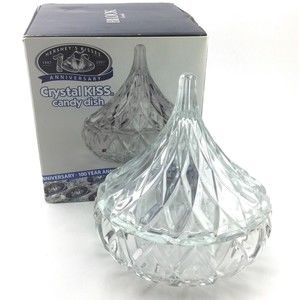 Hershey's Chocolate Block Crystal Kiss Candy Dish with Box 1994/1999